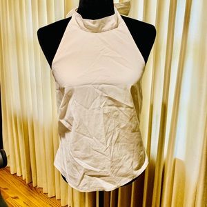 & Trousers White Halter Neck Top